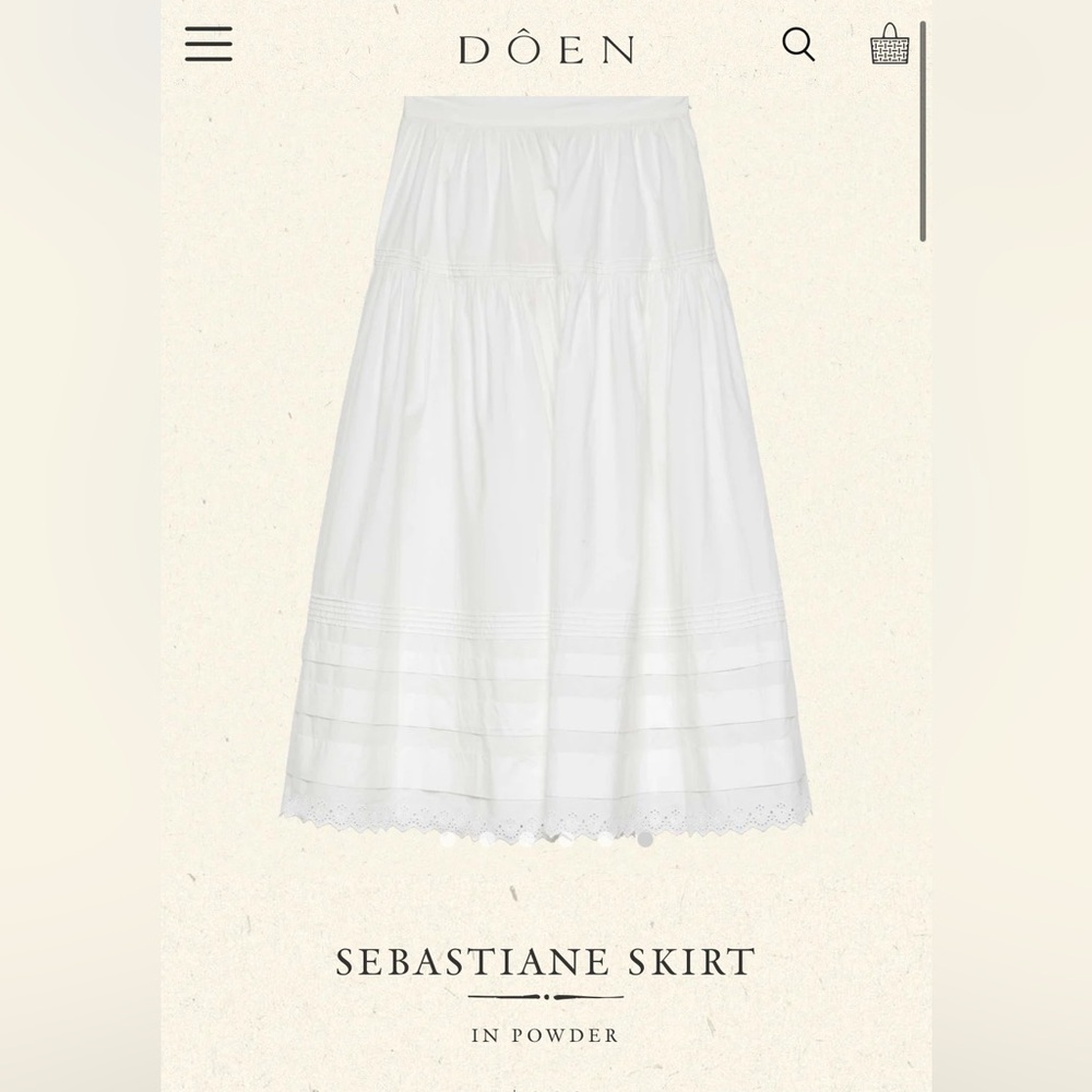 Doen Sebastiane Maxi Skirt in Powder White